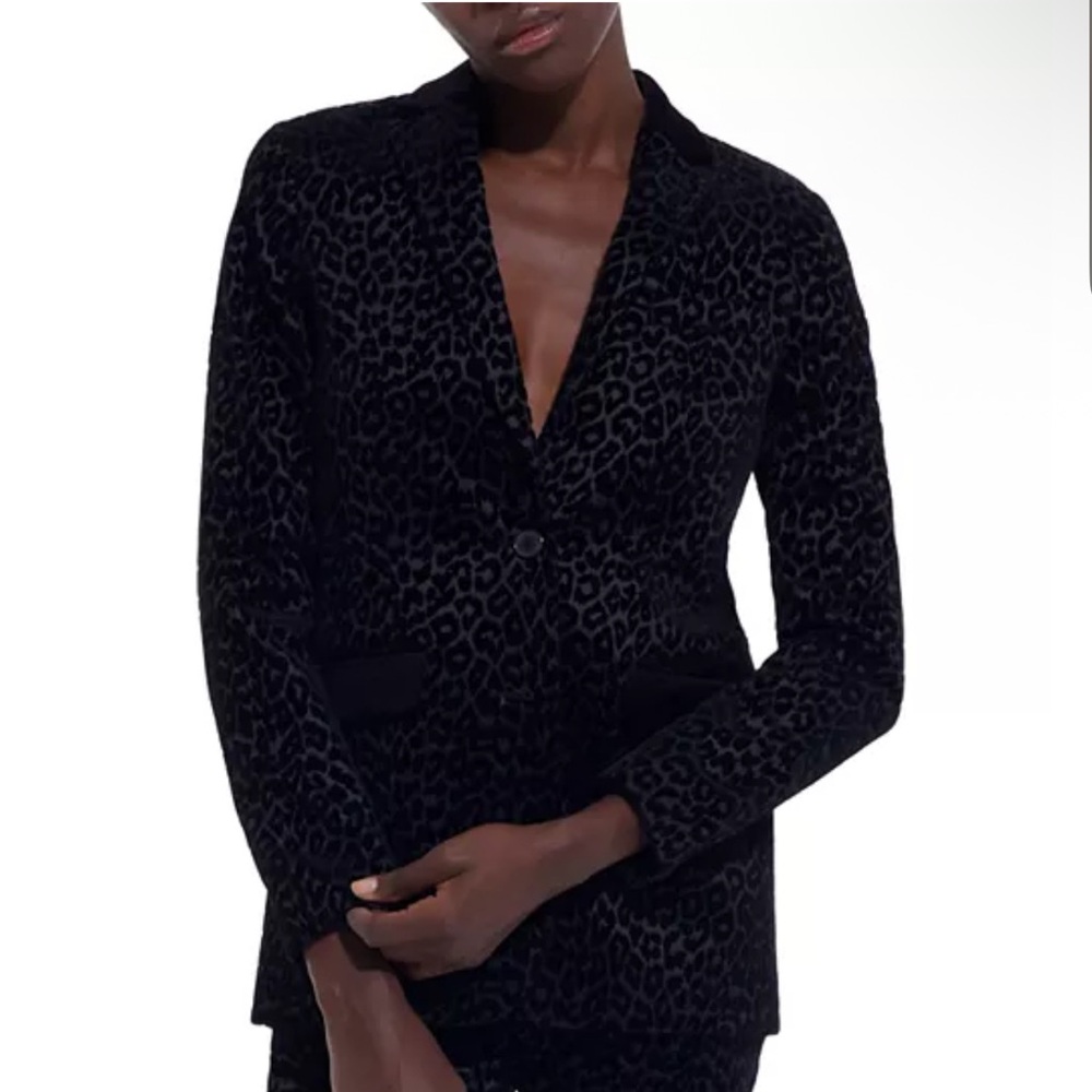 The Kooples Black Leopard Blazer Suit